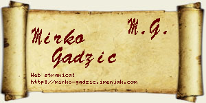 Mirko Gadžić vizit kartica